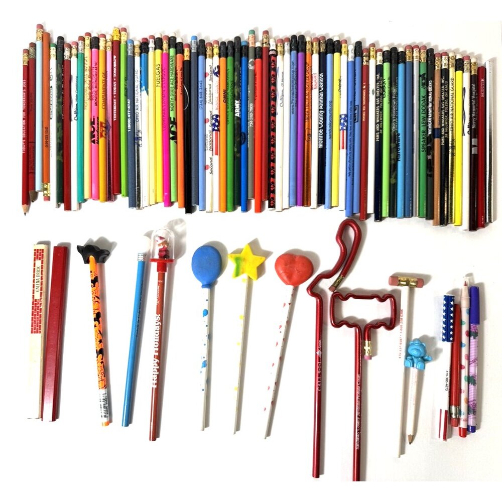 Lot 82 Unsharpened/Sharpened Souvenir Advertising Writing Pencils VTG - OH MI